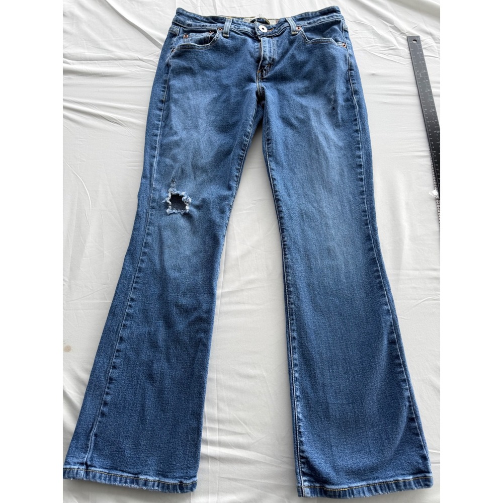 Levis 515 Vintage 2004 Bootcut Jeans Womens 9S Medium Wash Distressed Denim